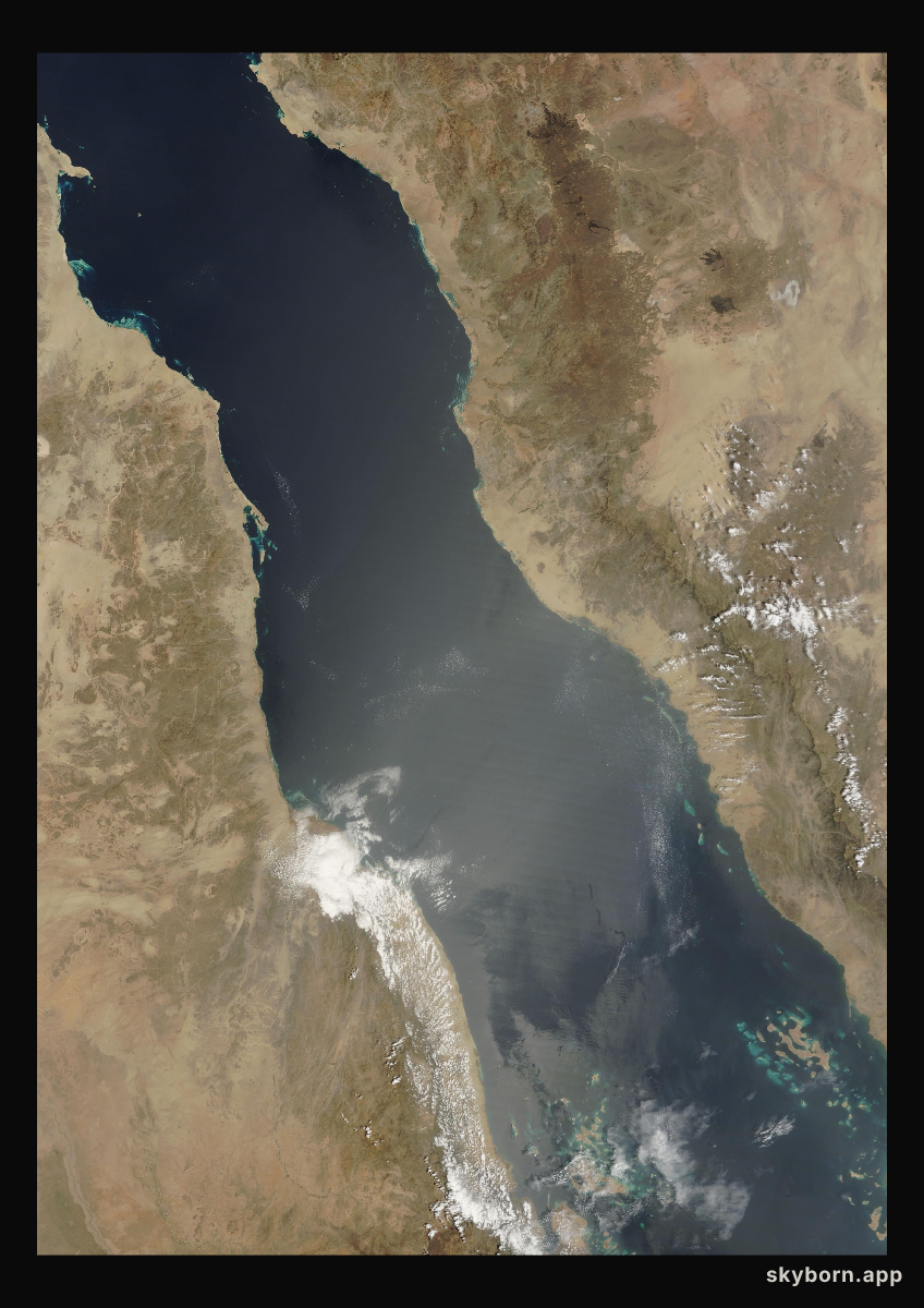 The Earth on 25 March 2010 · Red Sea