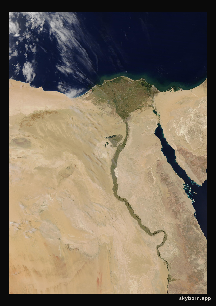 The Earth on 24 April 2010 · Nile Delta and Sinai