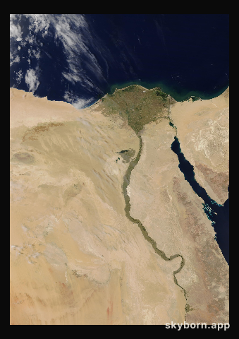 The Earth on 24 April 2010 · Nile Delta and Sinai
