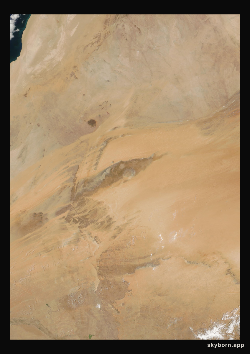 The Earth on 7 May 2010 · Eye of the Sahara, Mauritania