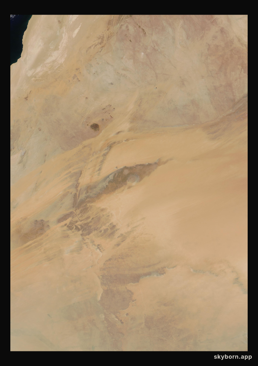 The Earth on 28 May 2010 · Eye of the Sahara, Mauritania