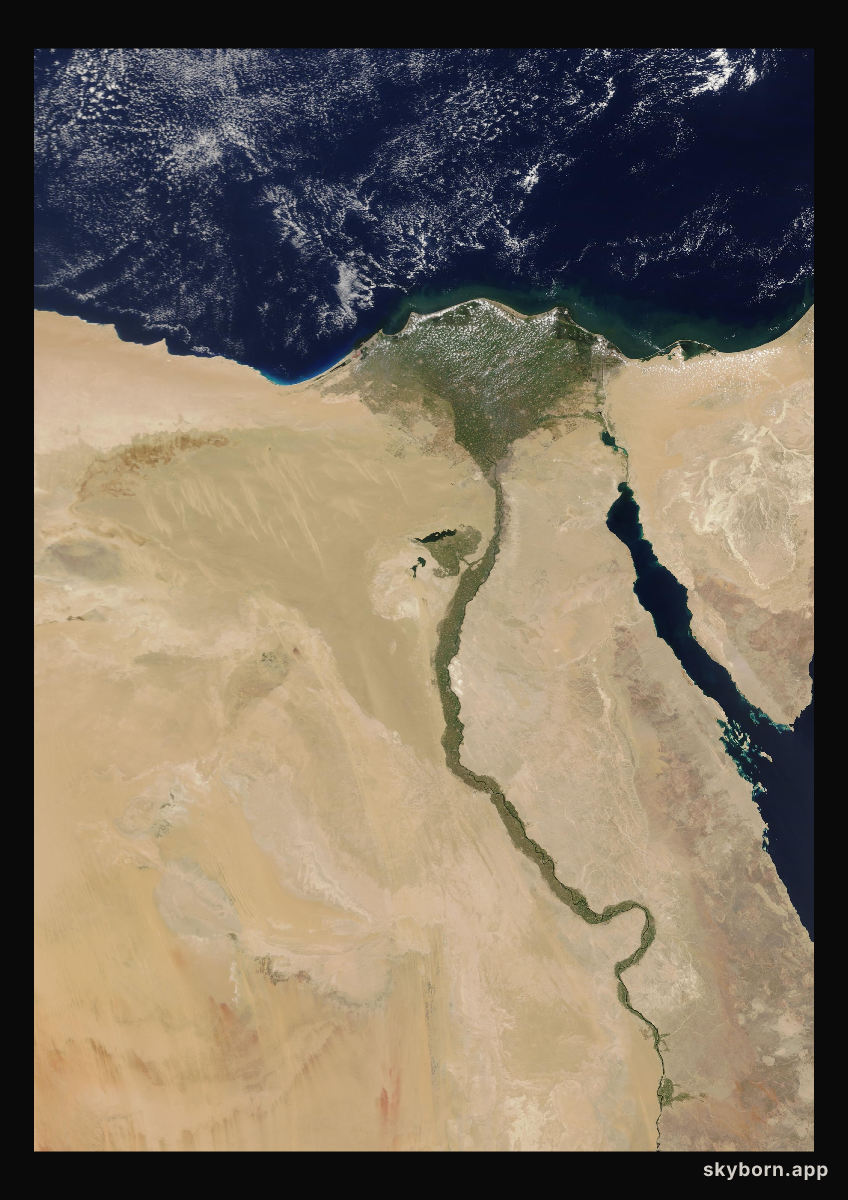 The Earth on 27 June 2010 · Nile Delta and Sinai