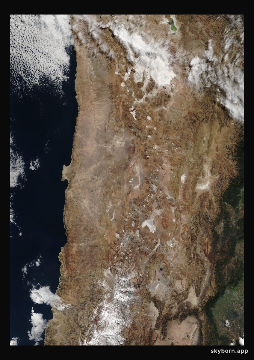 The Earth on 29 June 2010 · Atacama and the Andes