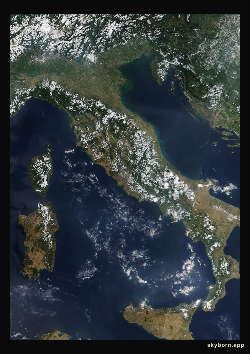 The Earth on 21 July 2010 · Italy and the Adriatic