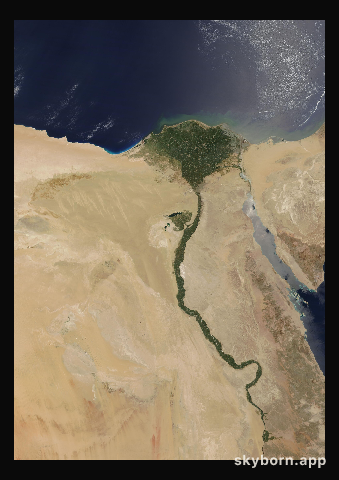 The Earth on 25 July 2010 · Nile Delta and Sinai