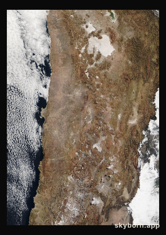 The Earth on 31 July 2010 · Atacama and the Andes