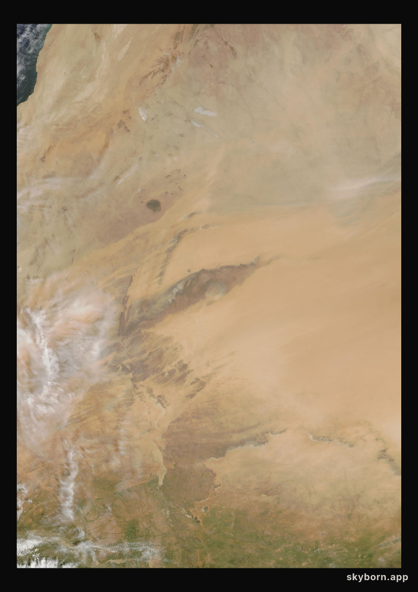 The Earth on 22 September 2010 · Eye of the Sahara, Mauritania