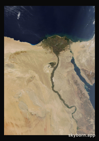 The Earth on 25 September 2010 · Nile Delta and Sinai