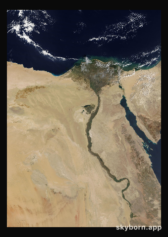 The Earth on 11 October 2010 · Nile Delta and Sinai