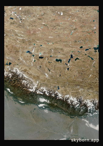 The Earth on 29 November 2010 · Himalaya and Tibet
