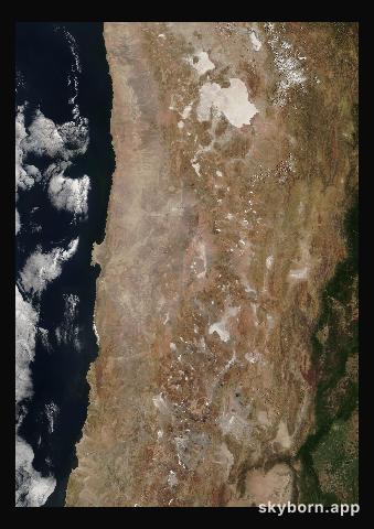 The Earth on 15 December 2010 · Atacama and the Andes