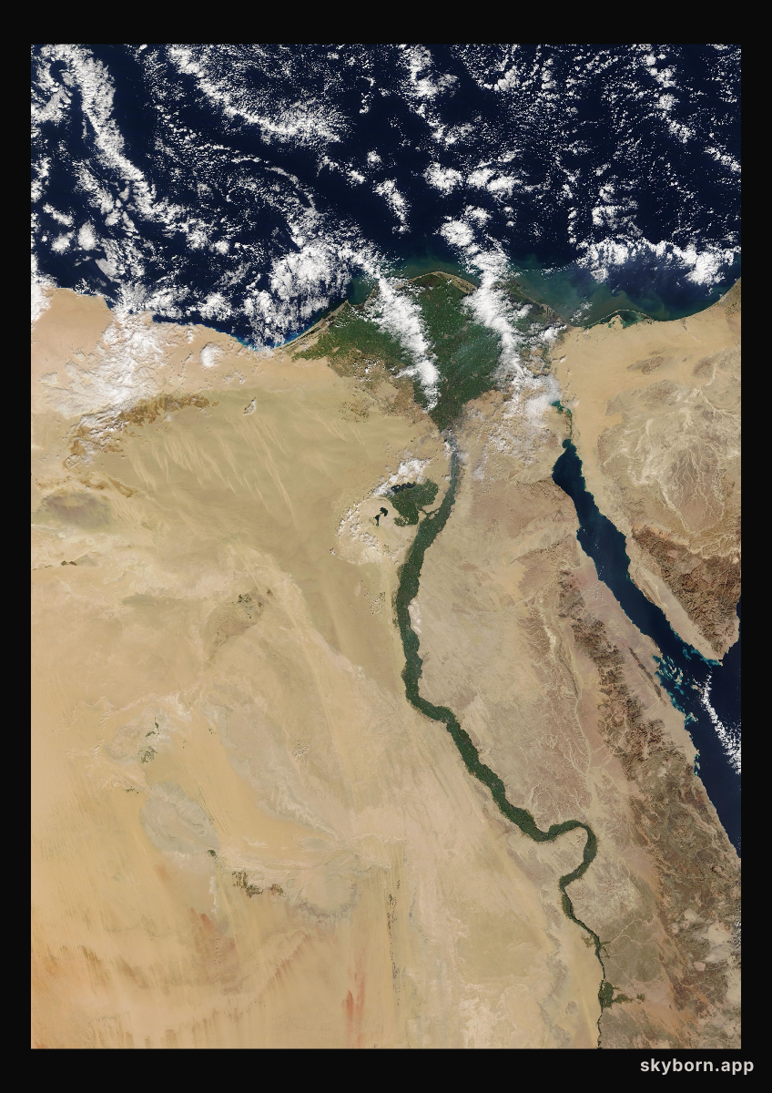 The Earth on 10 January 2011 · Nile Delta and Sinai