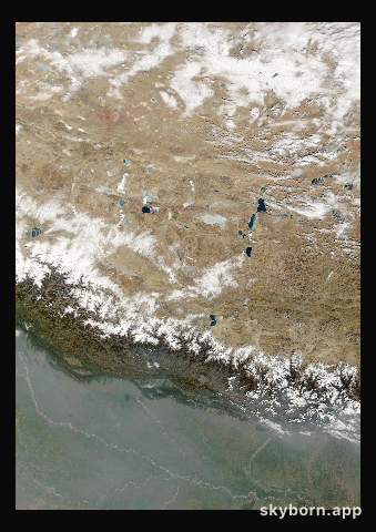 The Earth on 1 February 2011 · Himalaya and Tibet