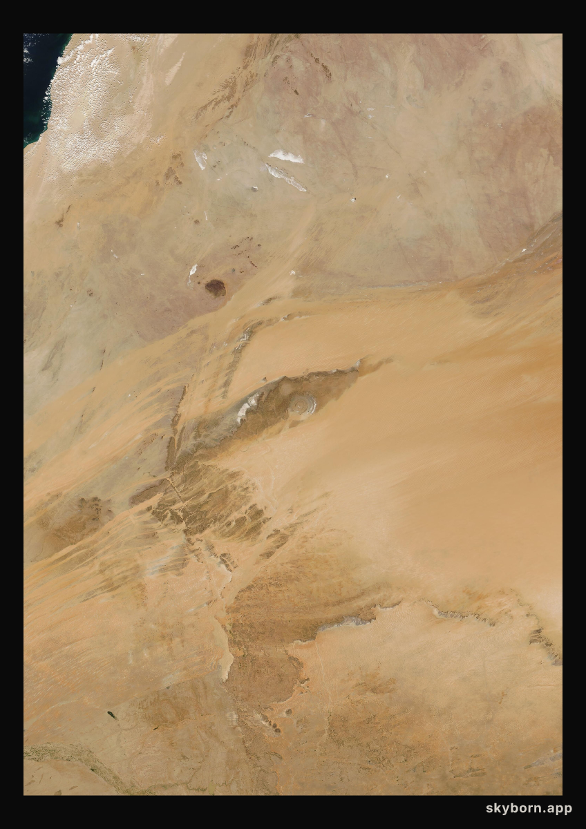 The Earth on 17 February 2011 · Eye of the Sahara, Mauritania