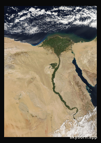 The Earth on 26 February 2011 · Nile Delta and Sinai