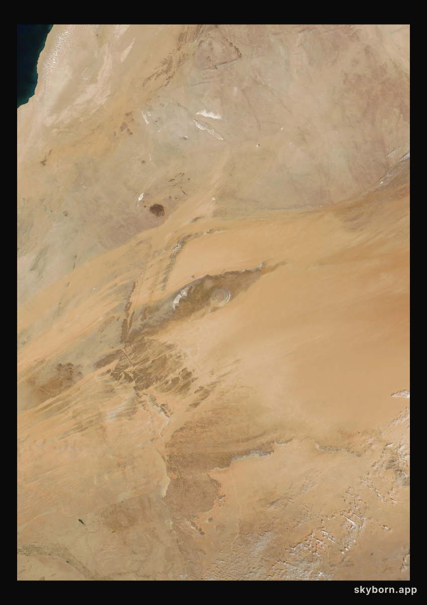 The Earth on 7 March 2011 · Eye of the Sahara, Mauritania