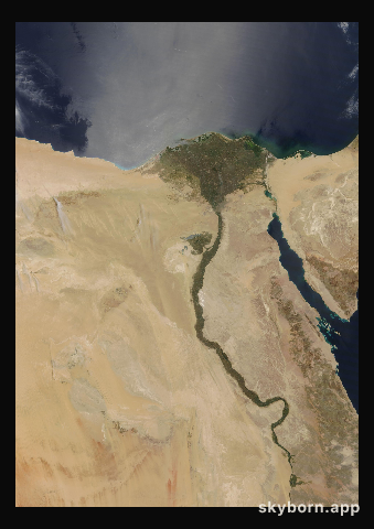 The Earth on 8 June 2011 · Nile Delta and Sinai