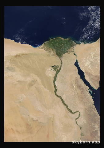 The Earth on 16 July 2011 · Nile Delta and Sinai