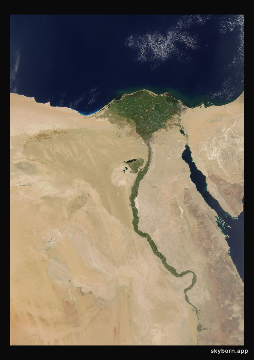 The Earth on 1 August 2011 · Nile Delta and Sinai
