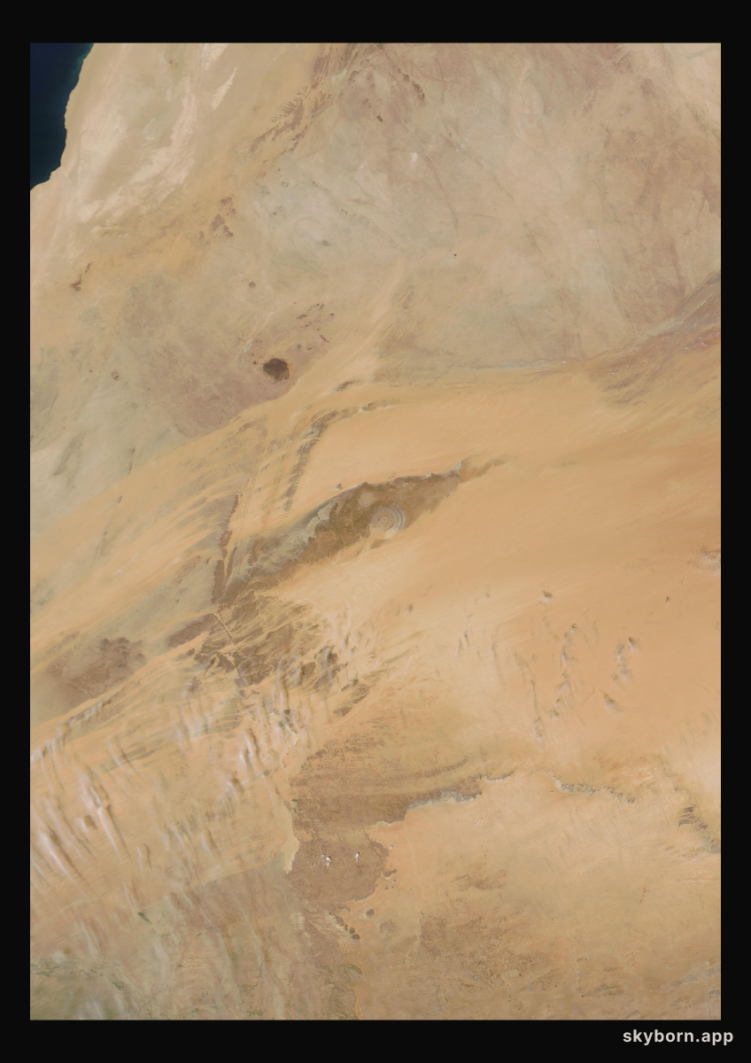 The Earth on 10 October 2011 · Eye of the Sahara, Mauritania