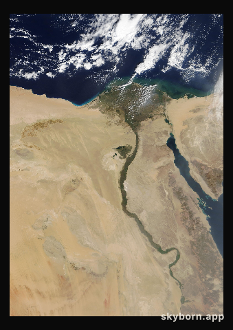 The Earth on 12 October 2011 · Nile Delta and Sinai