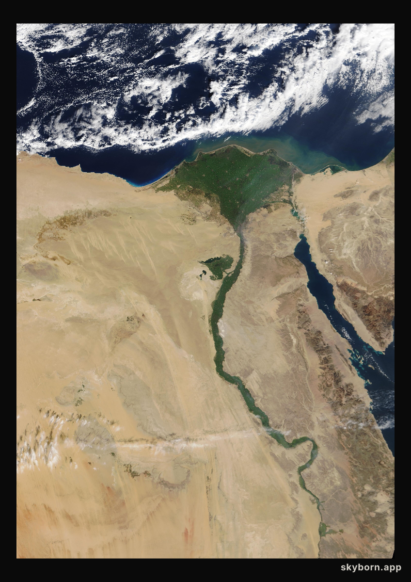 The Earth on 16 January 2012 · Nile Delta and Sinai
