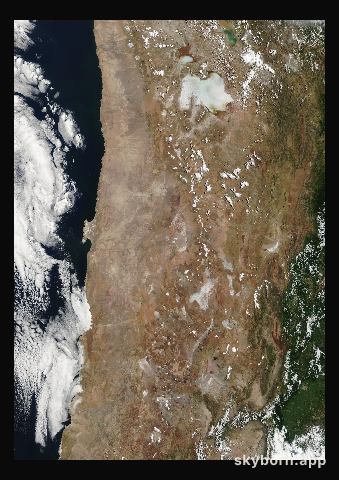 The Earth on 29 February 2012 · Atacama and the Andes