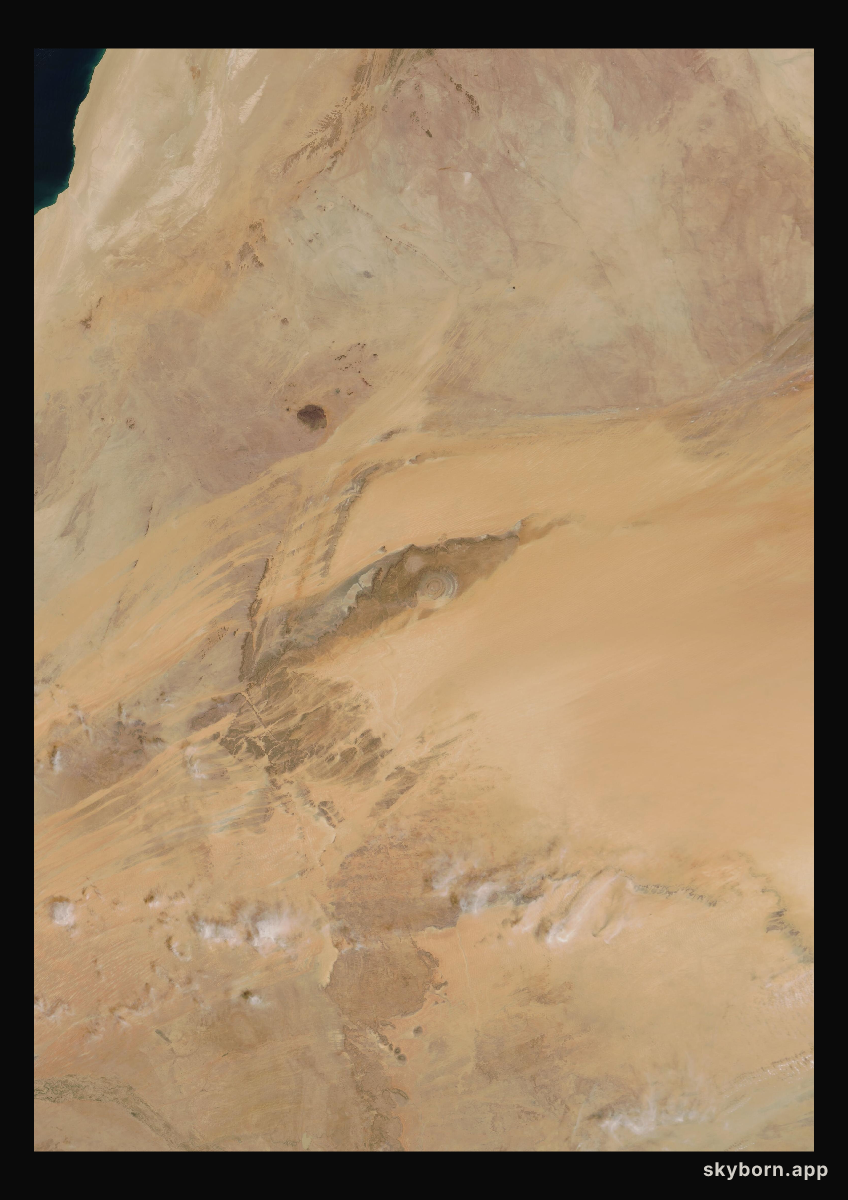 The Earth on 5 March 2012 · Eye of the Sahara, Mauritania