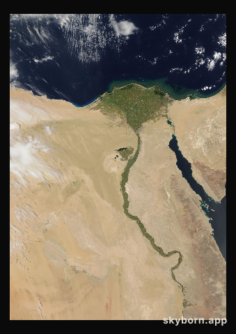 The Earth on 20 April 2012 · Nile Delta and Sinai
