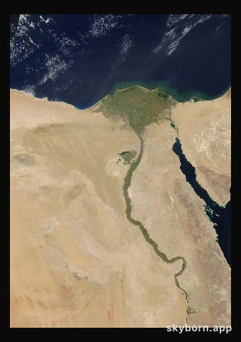The Earth on 22 April 2012 · Nile Delta and Sinai