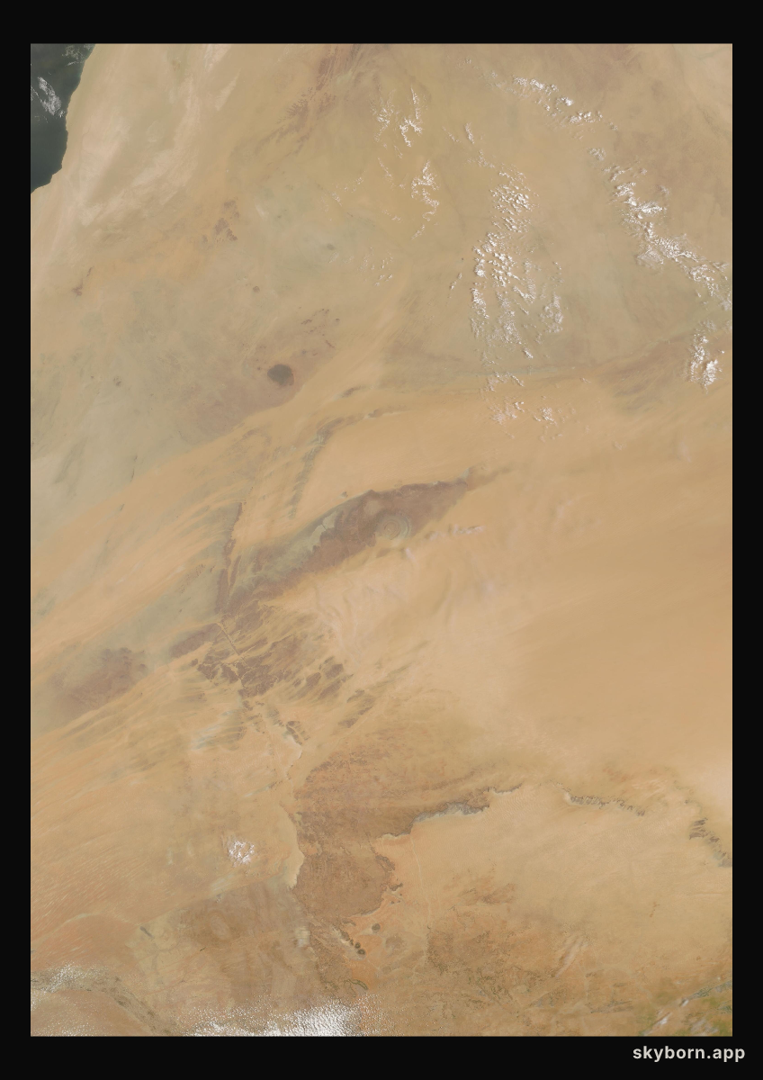 The Earth on 20 July 2012 · Eye of the Sahara, Mauritania