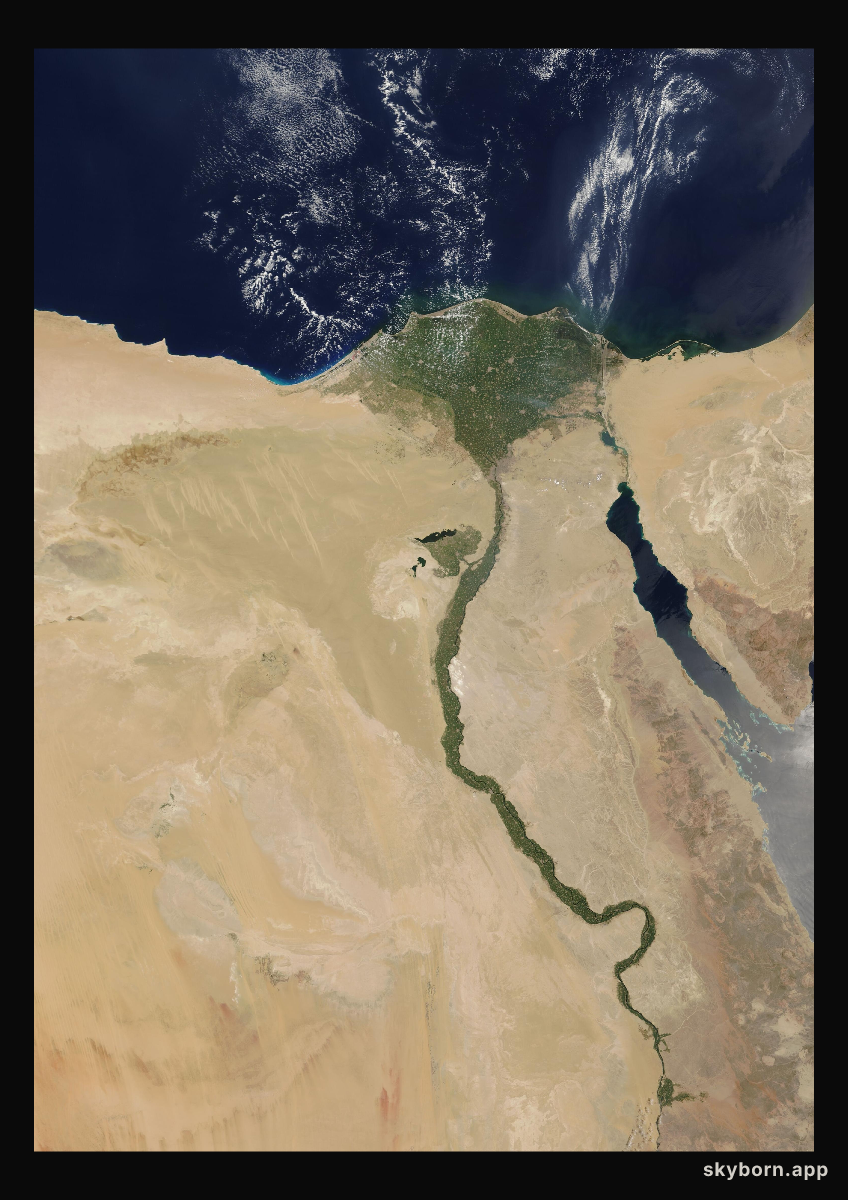The Earth on 1 August 2012 · Nile Delta and Sinai