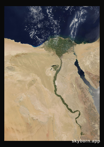 The Earth on 1 August 2012 · Nile Delta and Sinai