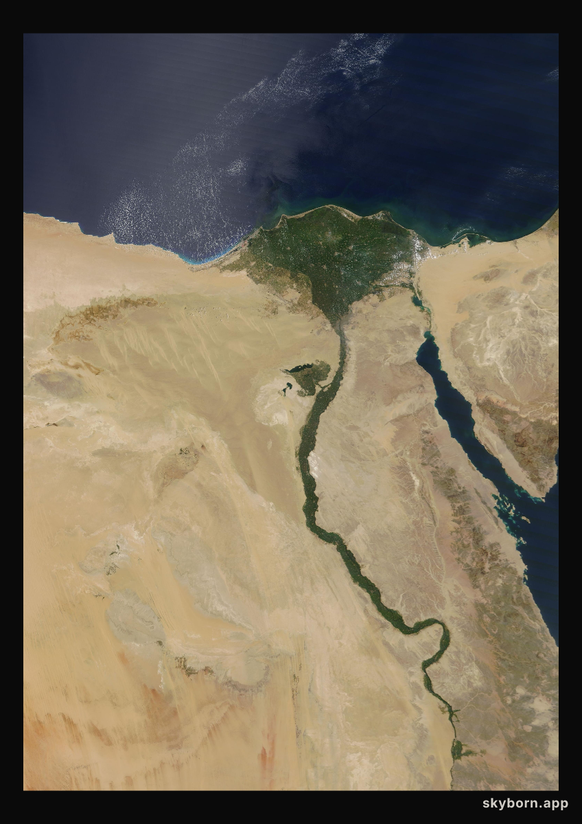The Earth on 20 August 2012 · Nile Delta and Sinai