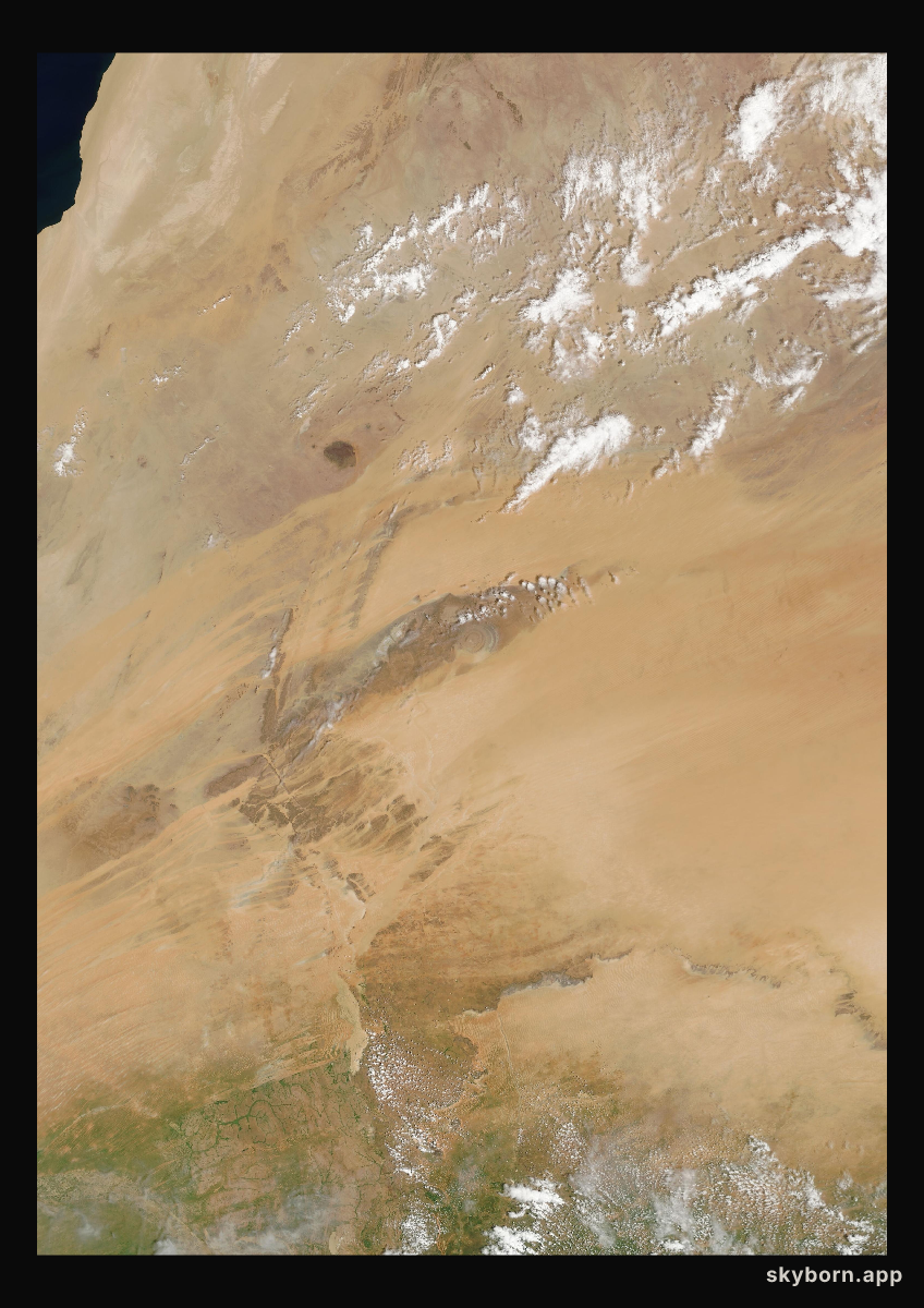 The Earth on 6 September 2012 · Eye of the Sahara, Mauritania
