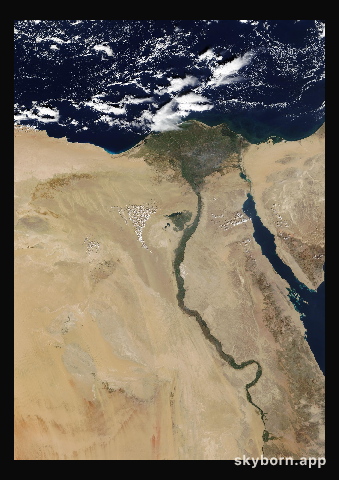 The Earth on 25 October 2012 · Nile Delta and Sinai