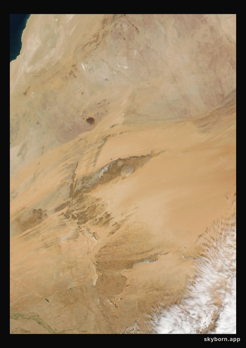 The Earth on 6 December 2012 · Eye of the Sahara, Mauritania