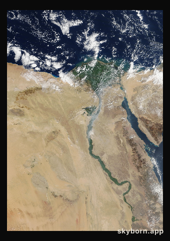 The Earth on 26 December 2012 · Nile Delta and Sinai