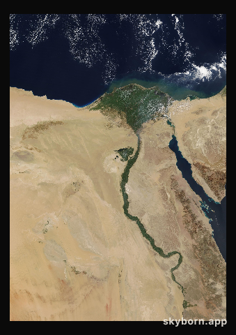The Earth on 7 February 2013 · Nile Delta and Sinai