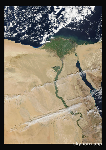 The Earth on 11 February 2013 · Nile Delta and Sinai