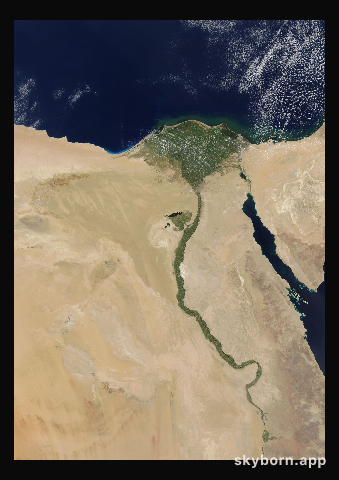 The Earth on 21 July 2013 · Nile Delta and Sinai