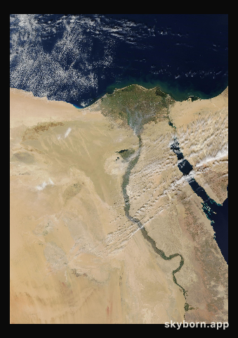 The Earth on 25 October 2013 · Nile Delta and Sinai