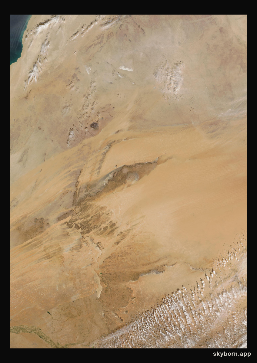 The Earth on 30 December 2013 · Eye of the Sahara, Mauritania