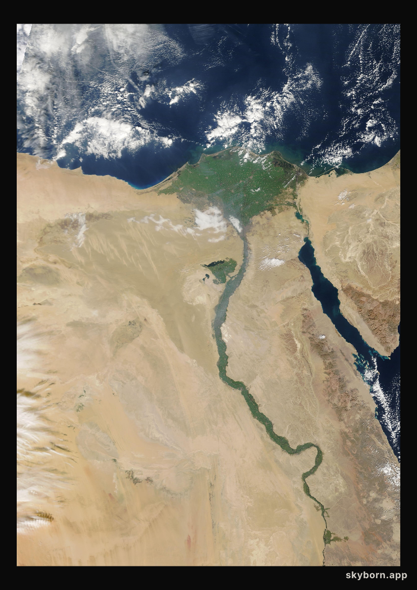 The Earth on 6 January 2014 · Nile Delta and Sinai