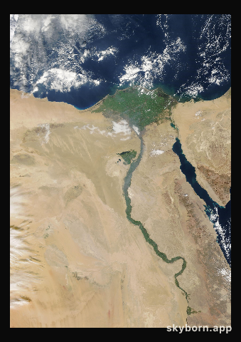 The Earth on 6 January 2014 · Nile Delta and Sinai