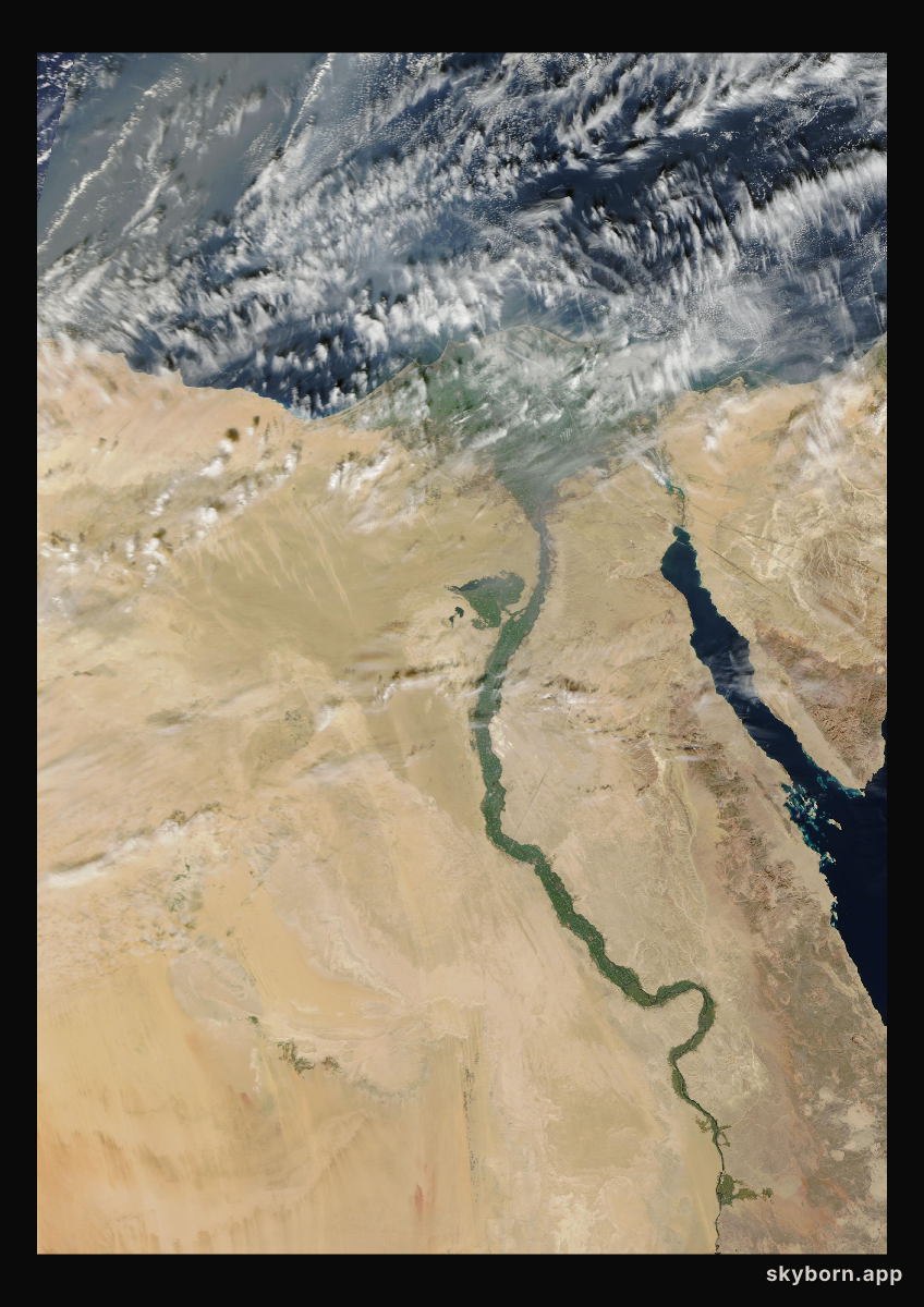 The Earth on 22 January 2014 · Nile Delta and Sinai