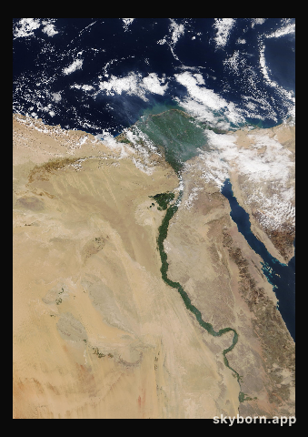 The Earth on 6 February 2014 · Nile Delta and Sinai