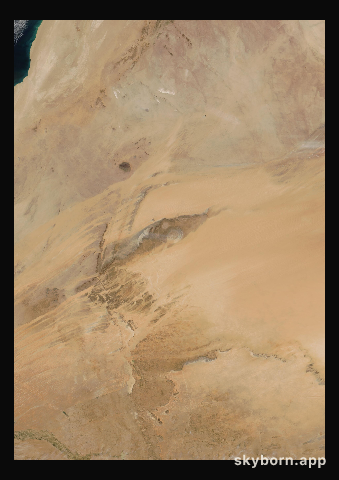 The Earth on 14 February 2014 · Eye of the Sahara, Mauritania