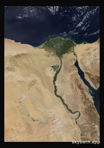 The Earth on 26 March 2014 · Nile Delta and Sinai