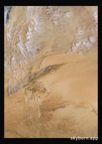 The Earth on 10 April 2014 · Eye of the Sahara, Mauritania